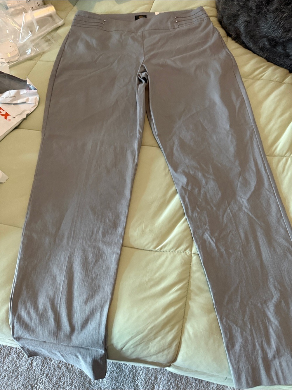 JM Collection Lunar Grey Rivet Pant
